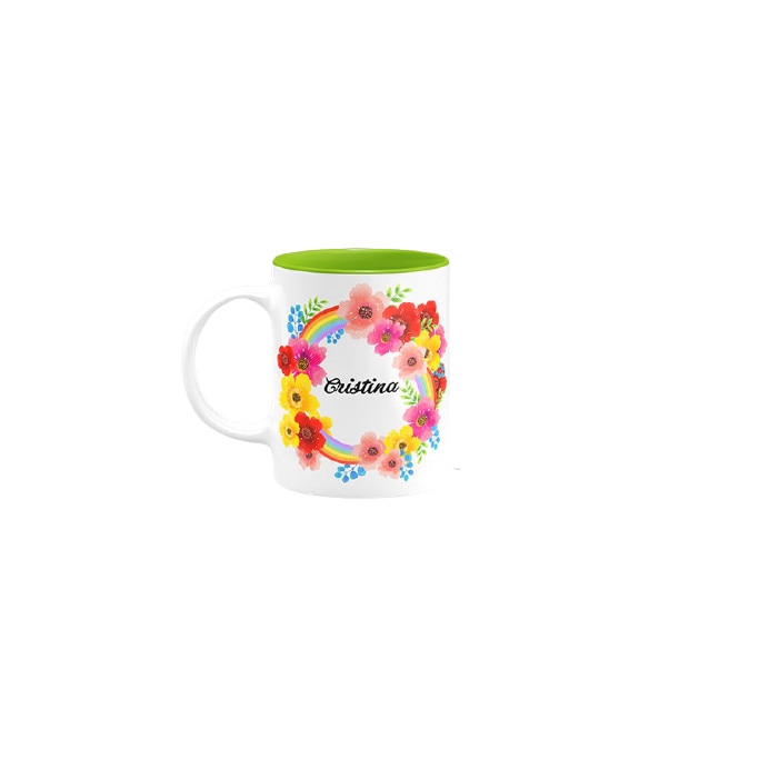 Cana personalizata, Urban, cu interior color, ceramica, 300 ml