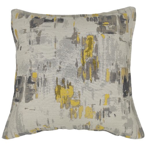 Husa perna decorativa Dezo, Nova Textile, 45x45 cm, fermoar, gri/galben