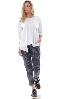 Bluza de dama, ROH, cu piese asimetrice, One Size, Alb, 36-42 Bluza de dama, ROH, cu piese asimetrice, One Size, Alb, 36-42