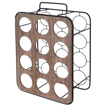 Suport sticle vin, 12 sticle, lemn/metal, 38x22x55 cm Suport sticle vin, 12 sticle, lemn/metal, 38x22x55 cm