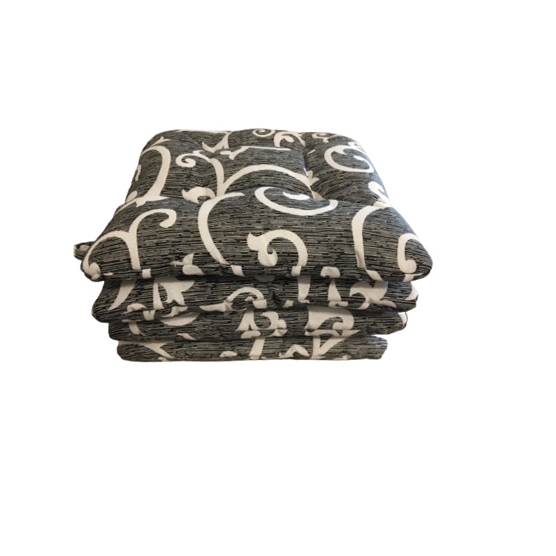 Set 4 perne pentru scaun de bucatarie sau terasa, 35x35 cm, Metru Patrat, gri