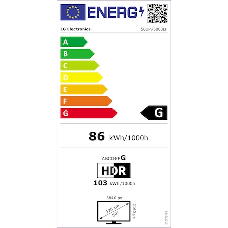 Televizor LG 50UP75003LF, 126 cm, Smart, 4K Ultra HD, LED, Clasa G