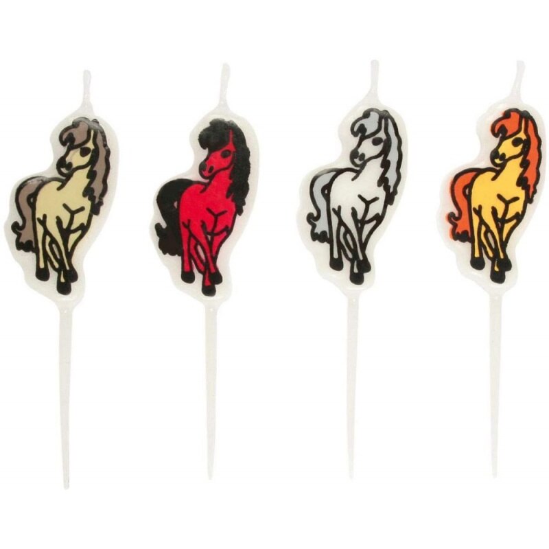 Set 4 Lumanari aniversare pentru tort - Charming Horses, Radar 552350