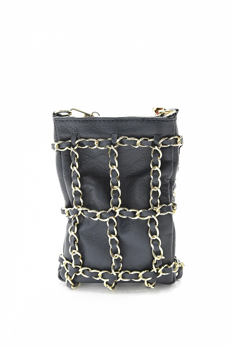 Geanta de ocazie Festa Da Firenze, din piele naturala tip sauvage, de mana si umar, negru, LaRue