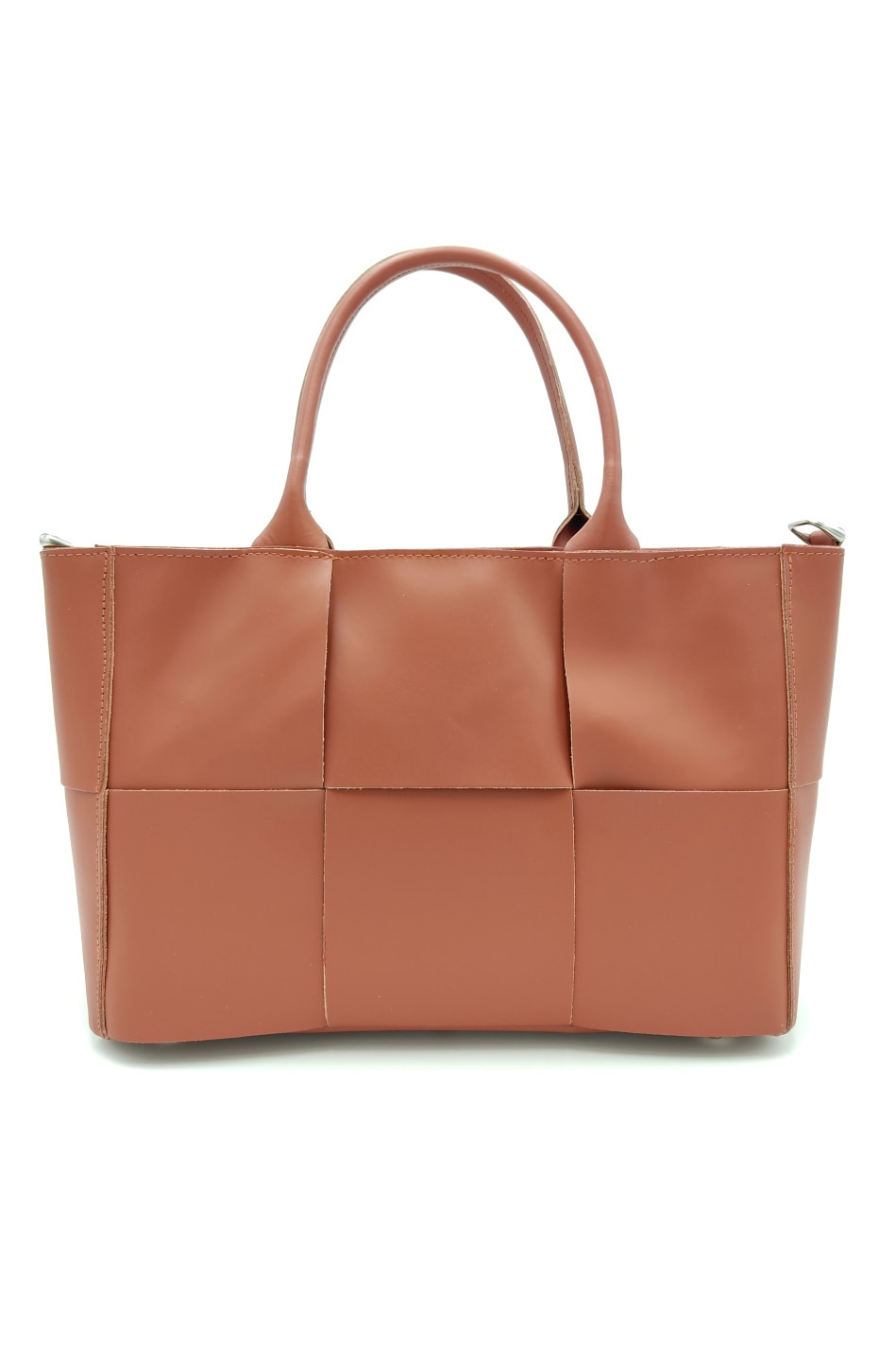 Geanta office Bellezza Da Firenze, din piele tip ruga, de mana si umar, maro coniac, LaRue