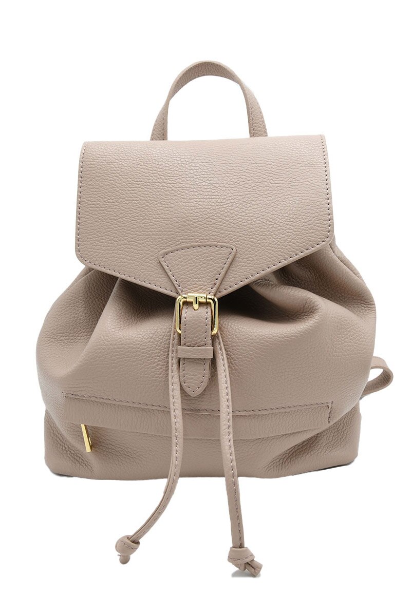 Rucsac casual Sempre Da Firenze, din piele naturala tip dollaro, roz prafuit, LaRue