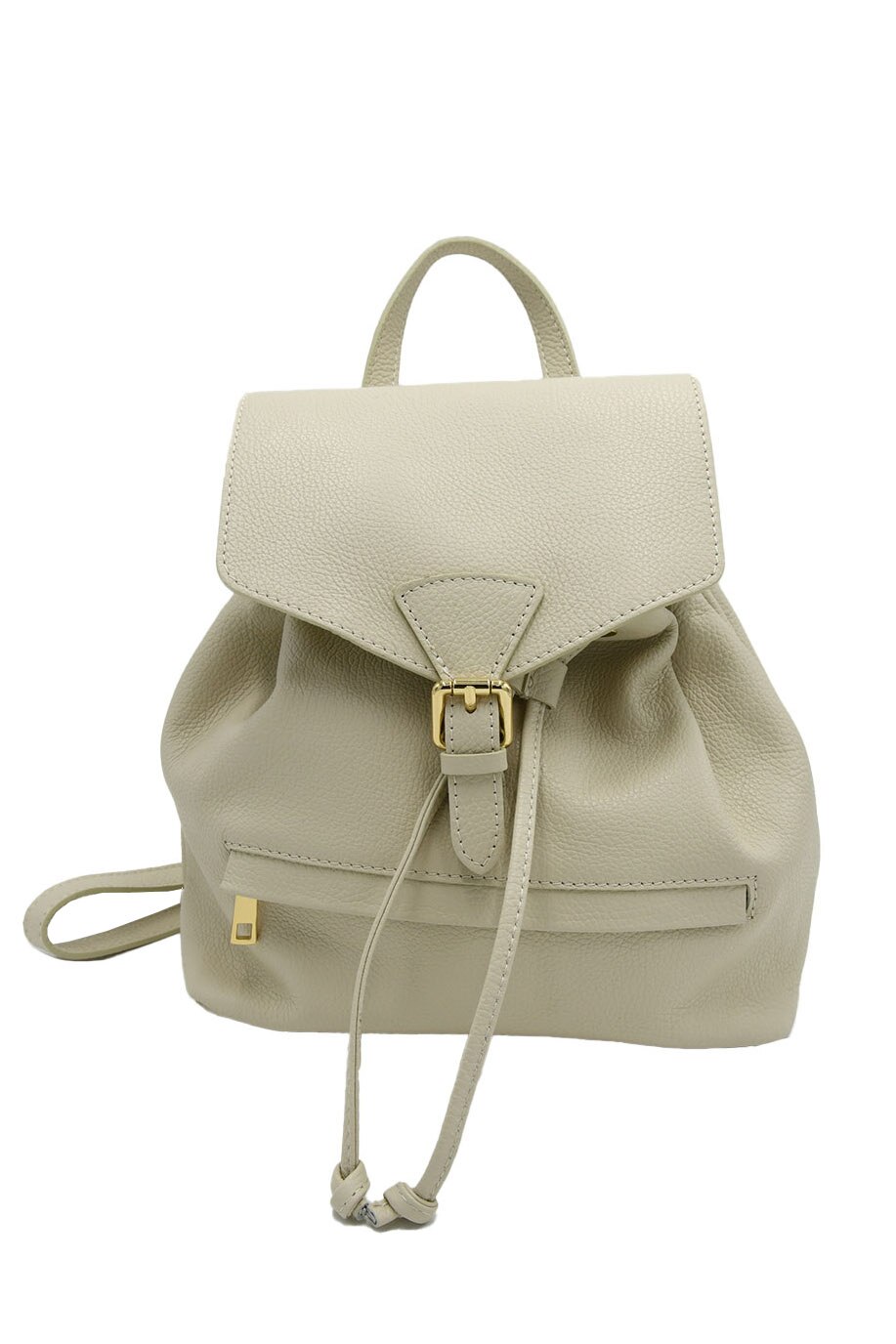 Rucsac casual Sempre Da Firenze, din piele naturala tip dollaro, crem, LaRue
