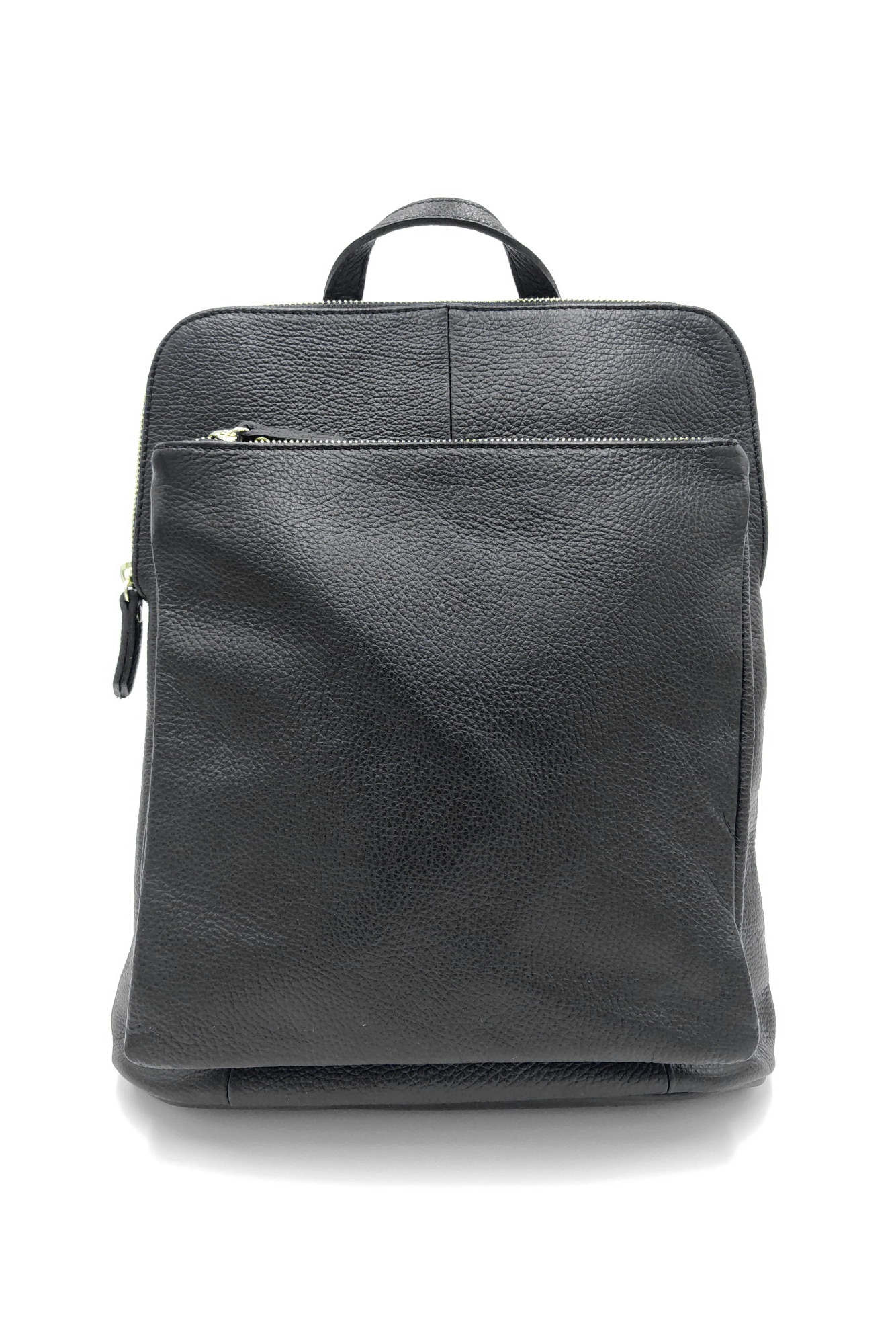 Rucsac geanta casual, Classe Da Firenze, din piele naturala tip dollaro, cu barete multifunctionale, negru, LaRue