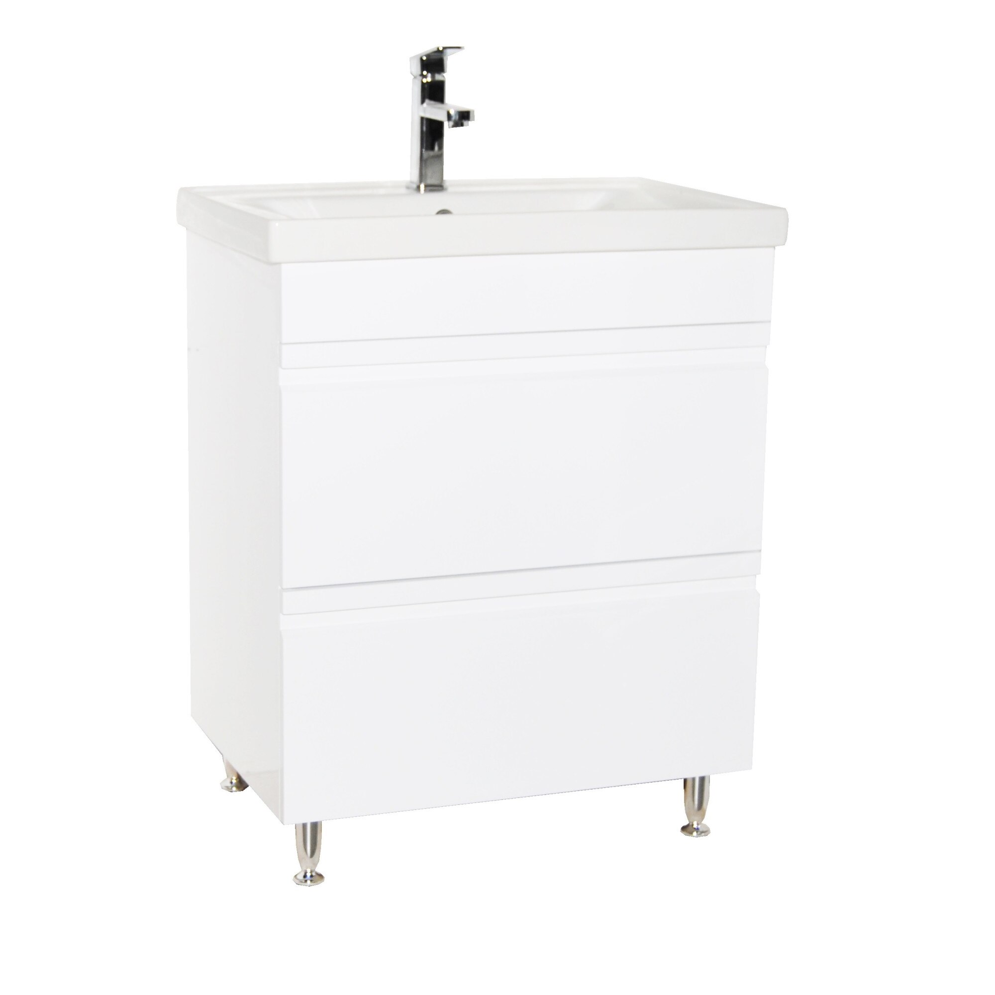 Baza si lavoar , Badenmob , seria 786 - 65cm , sertare , Alb