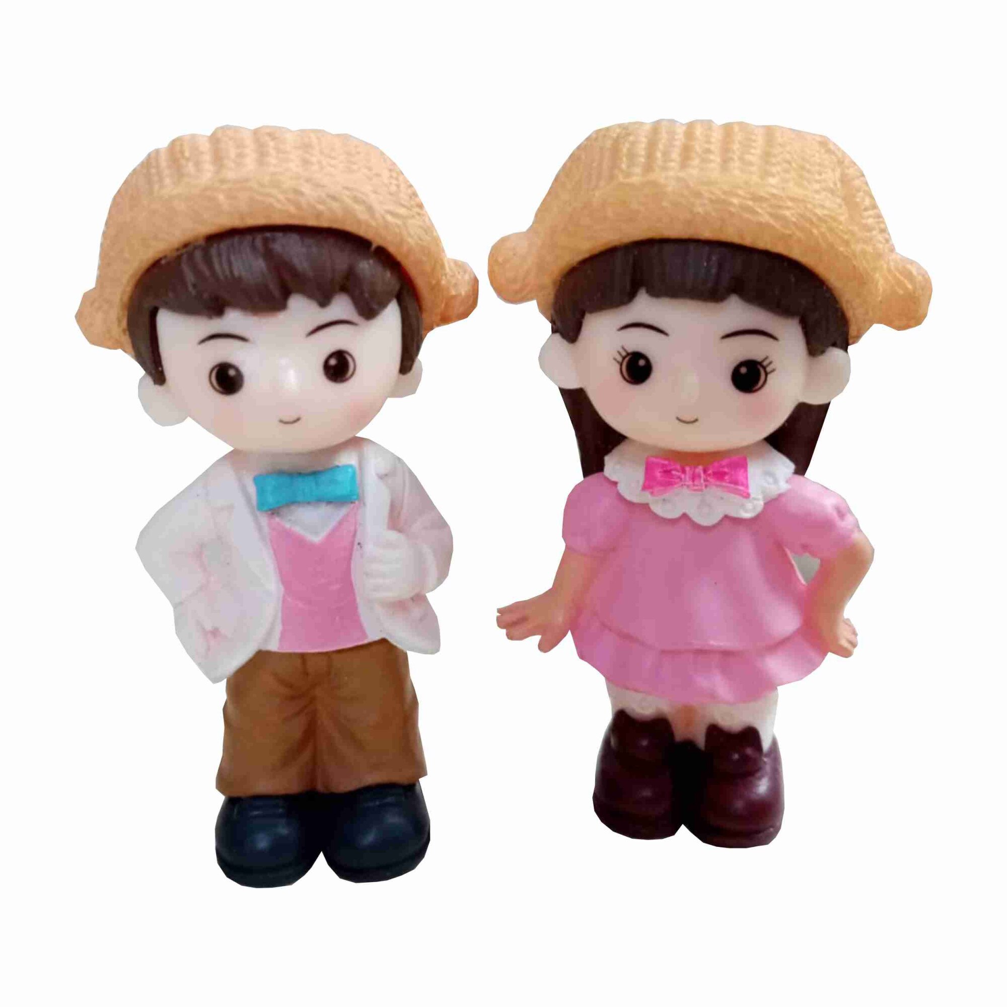 Set 2 figurine rasina, cuplu, 5x5.5x2.5 cm, pentru terarii si aranjamente mici