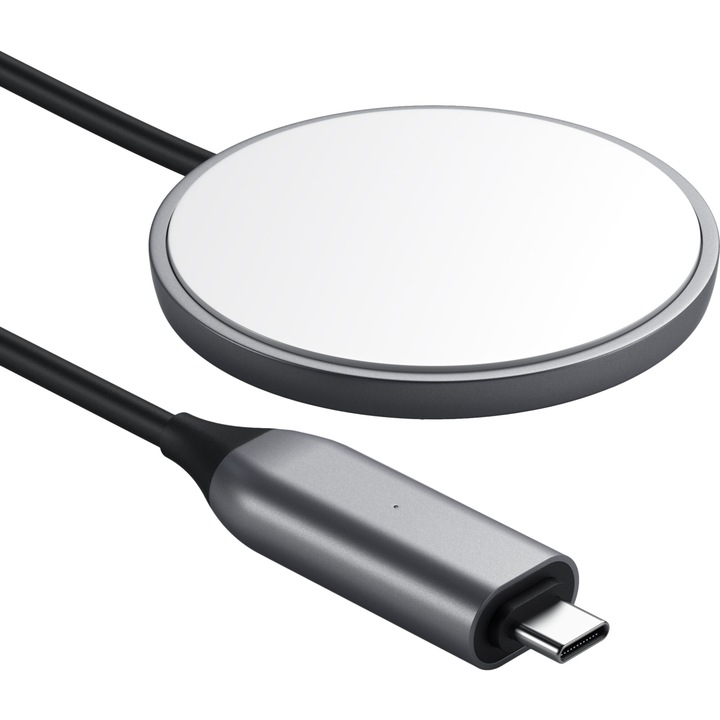 Satechi vezeték nélküli töltőadapter, mágneses, szürke