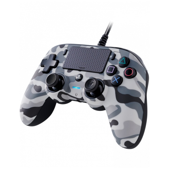 Компактен кабелен контролер Nacon, За PlayStation 4, Camo Grey