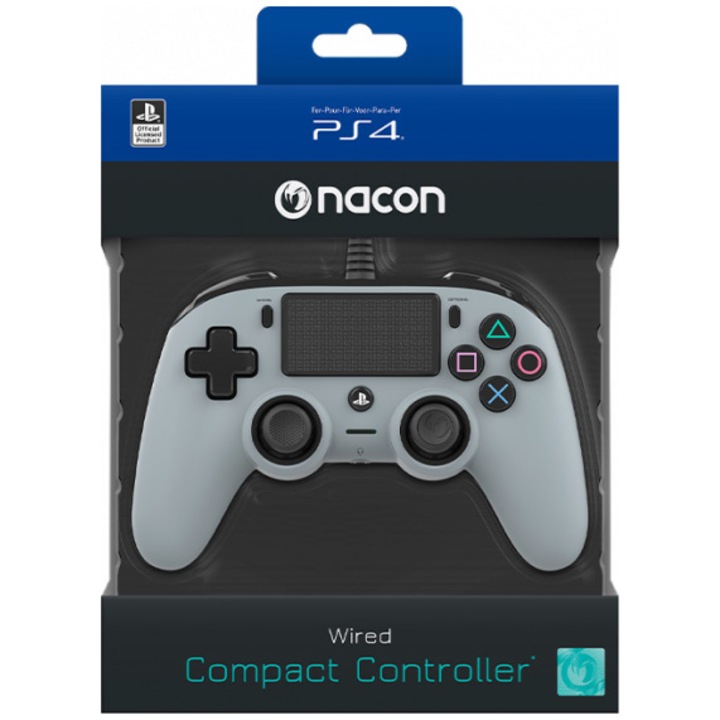 NACON vezetékes kontroller PlayStation 4-hez, Szürke (PS4)