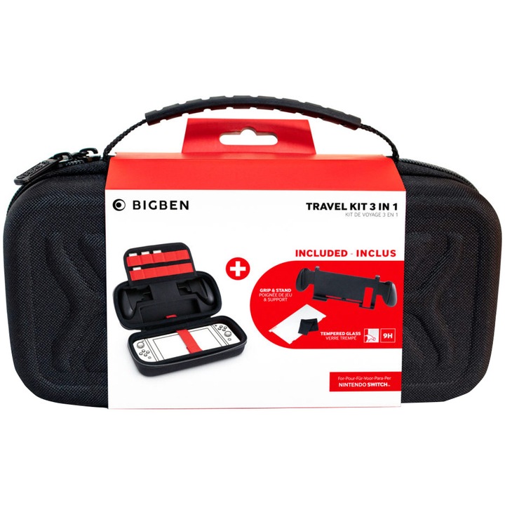 Pachet Husa transport, folie de protectie si BigBen Pack 7 Pentru Nintendo Switch