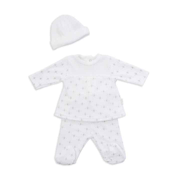 Costumas 3 piese Babybol, fetita, stelute aurii, crem, 3, Crem, 68 CM