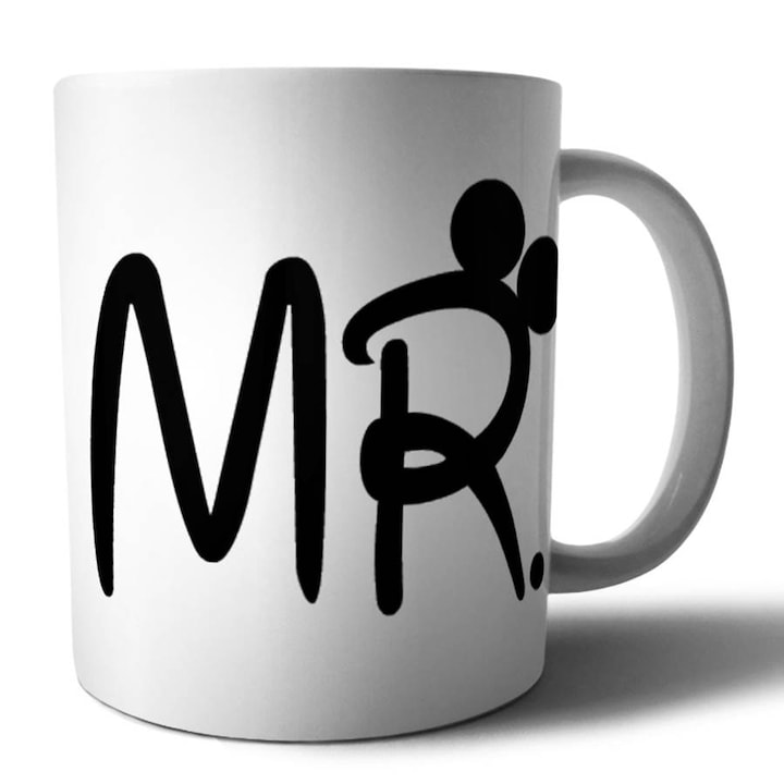 Cana din portelan cu model Mister couple