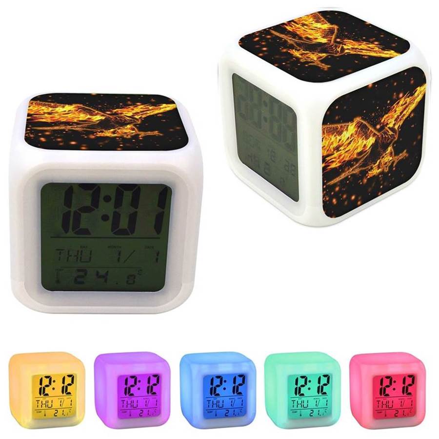 Sas madár 125 színváltós világító óra ébresztő hőmérő - eMAG.hu