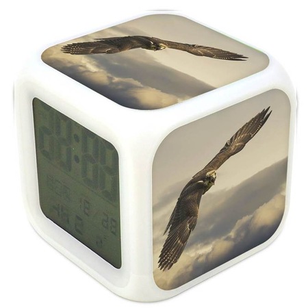 Sas madár 108 színváltós világító óra ébresztő hőmérő - eMAG.hu