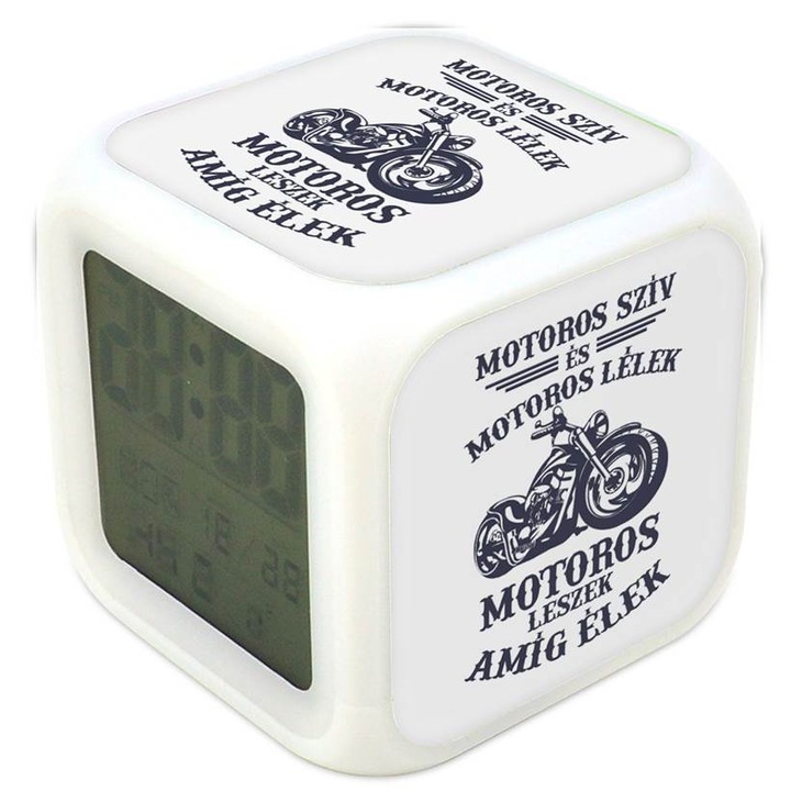 Ceas cu lumina motorizata cu schimbare de culoare a inimii, ceas cu alarma, termometru