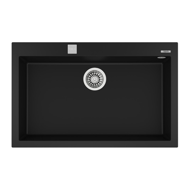 Кухненска мивка Тека Maestro, Forsquare 72.40 tg черна, гранитна мивка, за вграждане, 79 х 50 см, синтетичен гранит Tegranite+