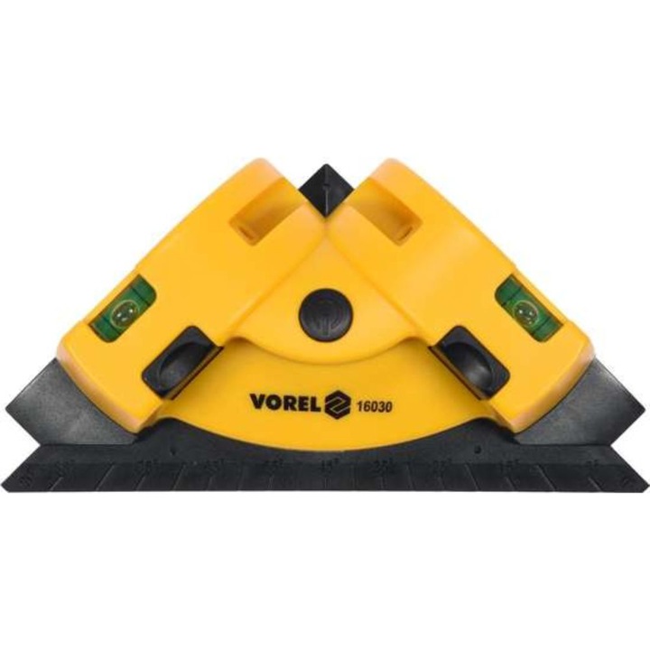 Линеен лазерен нивелир с прав ъгъл Vorel, ABS, 90°, 10 м, Жълт