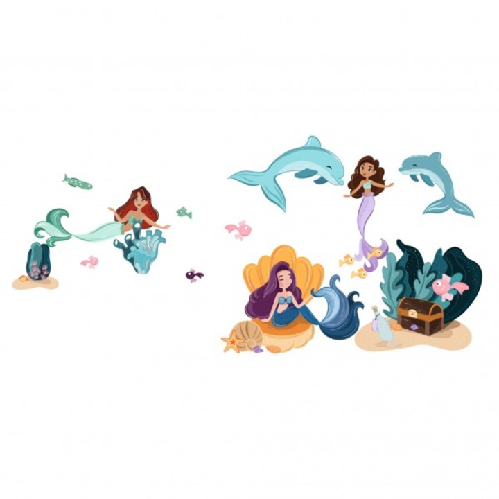 Sticker decorativ perete, premium, model sirene, 200x150, multicolor
