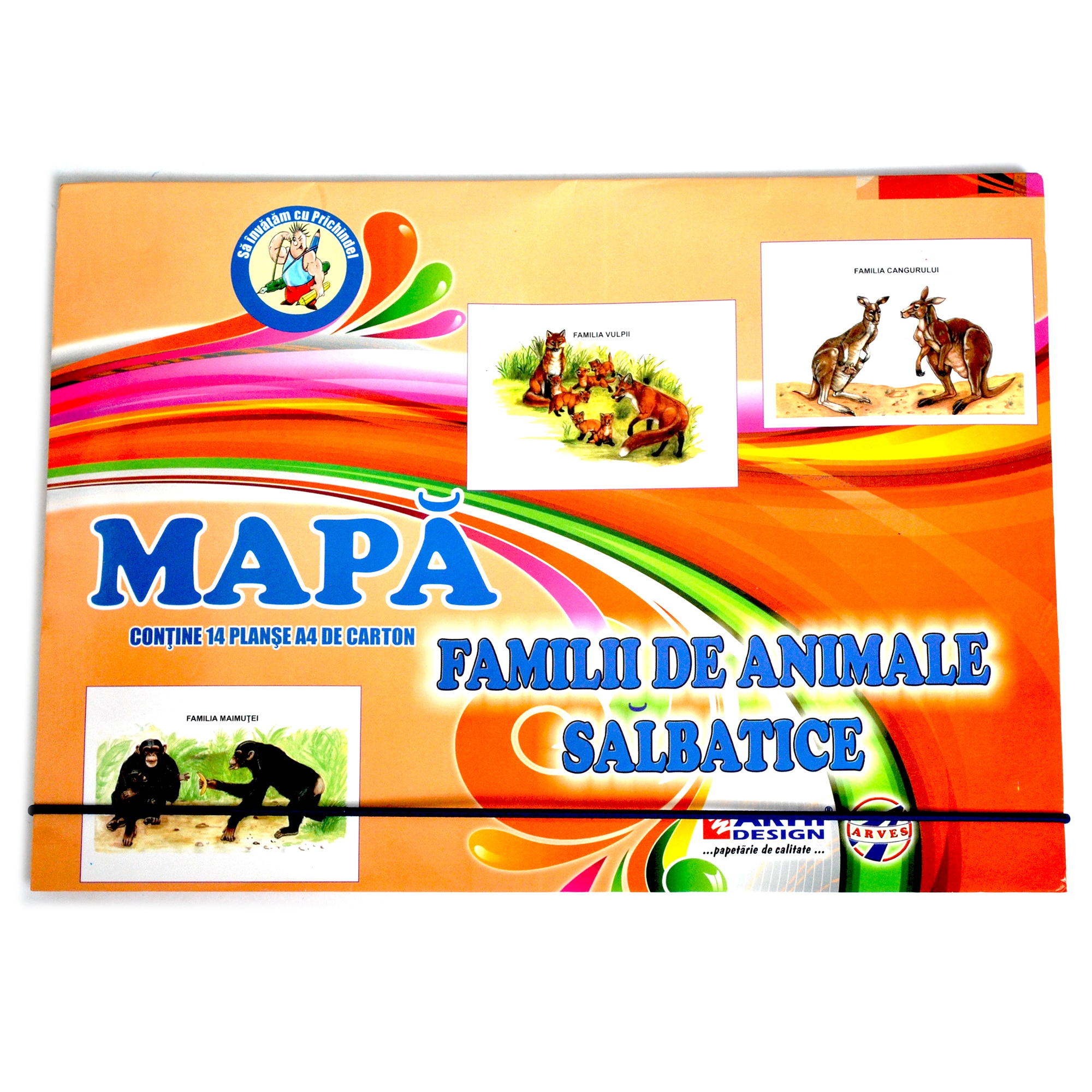 Mapa animalelor salbatice Arhi Design, A4, 14 fise