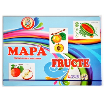 Mapa fructelor Arhi Design, A4, 14 fise Mapa fructelor Arhi Design, A4, 14 fise