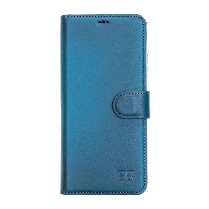 Husa pentru Samsung Galaxy S21 Ultra, Bouletta Magic Wallet, piele naturala 2 in 1, tip portofel + back cover, Burnished blue