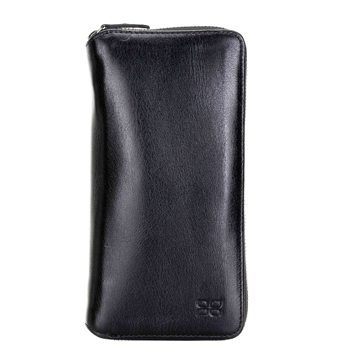 Калъф Bouletta, Портфейл за Samsung Galaxy S21 Ultra, Pouch Magic Wallet, с включен подвижен заден капак, 2в1, естествена кожа, Rustic Black