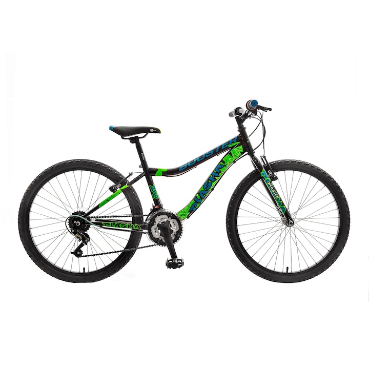 Kids Bicycle Plasma Booster - 24 hüvelykes, 3x6 sebességes, fekete-zöld