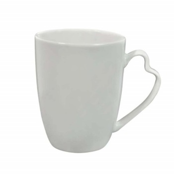 Cana din portelan cu maner in forma de inima pentru cafea sau ceai, 360 ml, alb Cana din portelan cu maner in forma de inima pentru cafea sau ceai, 360 ml, alb