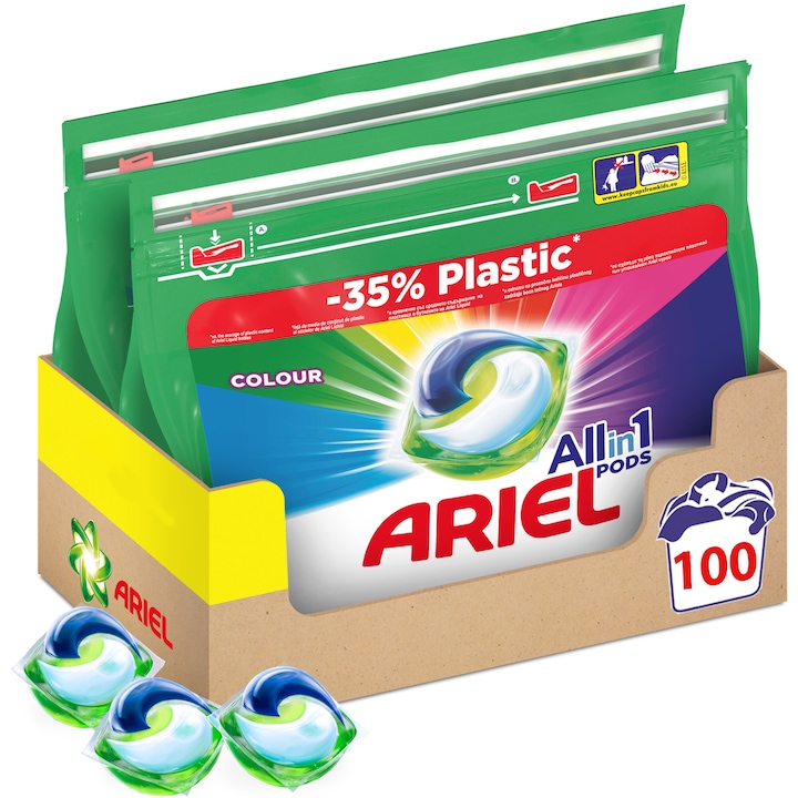 Капсули за пране Ariel All in One PODS Color, 100 изпирания