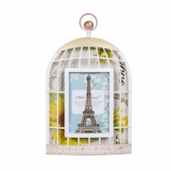 Rama foto decorativa Pufo tip colivie pentru perete, 27 cm, alba Rama foto decorativa Pufo tip colivie pentru perete, 27 cm, alba