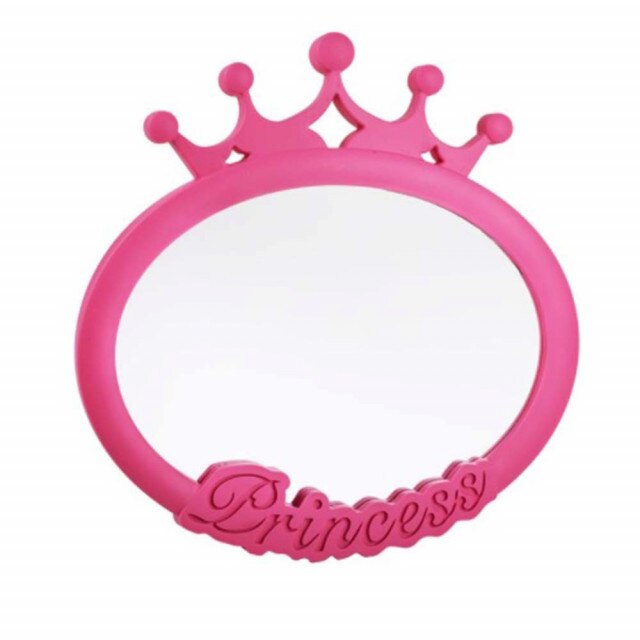 Oglinda decorativa ovala Princess pentru fetite, 25 x 25 cm, roz
