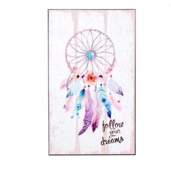 Tablou decorativ Pufo cu mesaj motivational Follow your dreams, 24 x 40 cm Tablou decorativ Pufo cu mesaj motivational Follow your dreams, 24 x 40 cm
