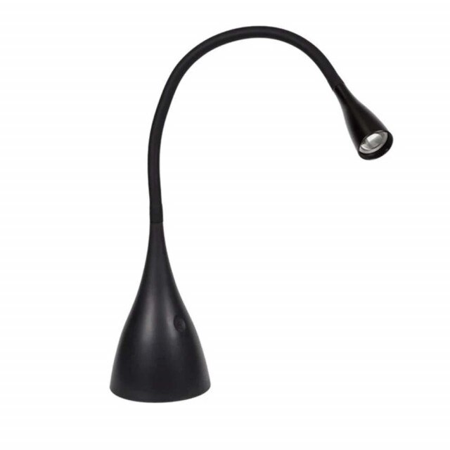 Lampa de birou Pufo cu LED-uri, gat flexibil, 89 cm, negru
