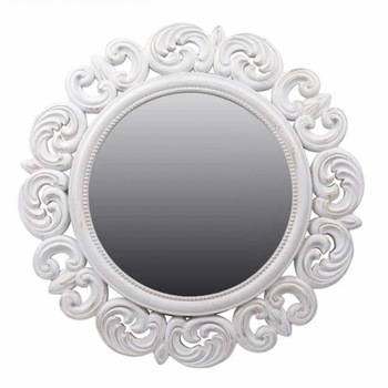 Oglinda decorativa eleganta de perete Pufo Glossy, rotunda, 52 cm, alba Oglinda decorativa eleganta de perete Pufo Glossy, rotunda, 52 cm, alba