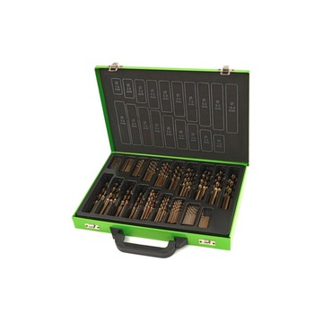 Set burghie, HBM, m35, 5% cobalt, 140 piese Set burghie, HBM, m35, 5% cobalt, 140 piese