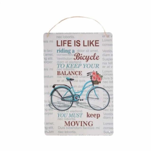 Panou decorativ metalic pentru interior Pufo Bicycle, 40 x 30 cm