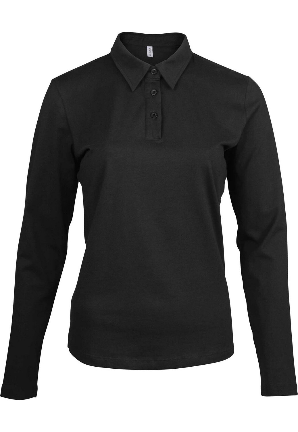 Bluza polo dama, Kariban, negru, cu maneca lunga XL