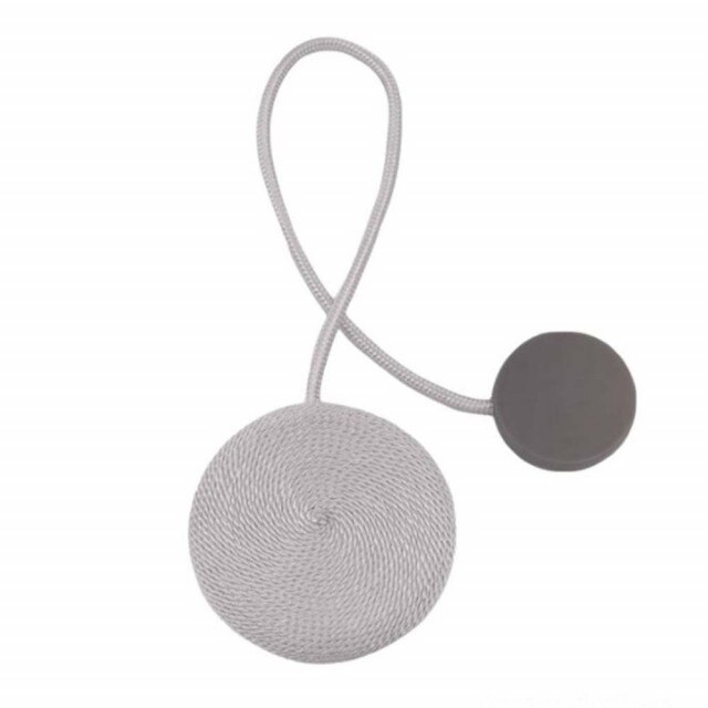 Cordon de strangere pentru draperie sau perdea cu magnet, model Pufo, argintiu