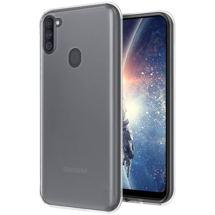 Капак, съвместим със Samsung Galaxy A11, Soft Touch Silicone, изработен от гъвкав и ултра тънък силикон, Crystal Clear