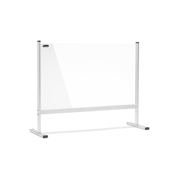 Panou de protectie pentru birou fata dubla acrilic transparent suport metalic 100x65cm Panou de protectie pentru birou fata dubla acrilic transparent suport metalic 100x65cm