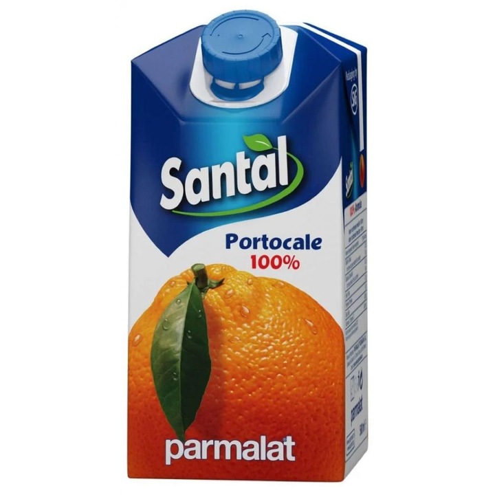 Стек натурален сок Santal, Портокал, 100% плодово съдържание, 500 мл, 12 броя