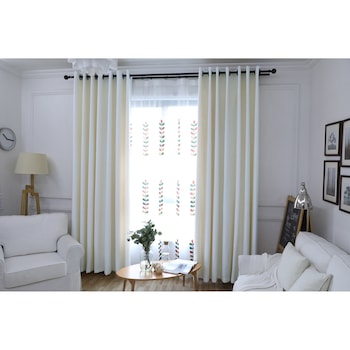 Set draperii Kring Joy, 2 * 140x245 cm, Poliester, prindere pe inele, Alb Set draperii Kring Joy, 2 * 140x245 cm, Poliester, prindere pe inele, Alb