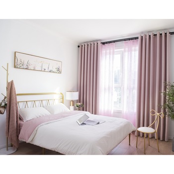 Set draperii Kring Joy, 2 * 140x245 cm, Poliester, prindere pe inele, Roz Set draperii Kring Joy, 2 * 140x245 cm, Poliester, prindere pe inele, Roz