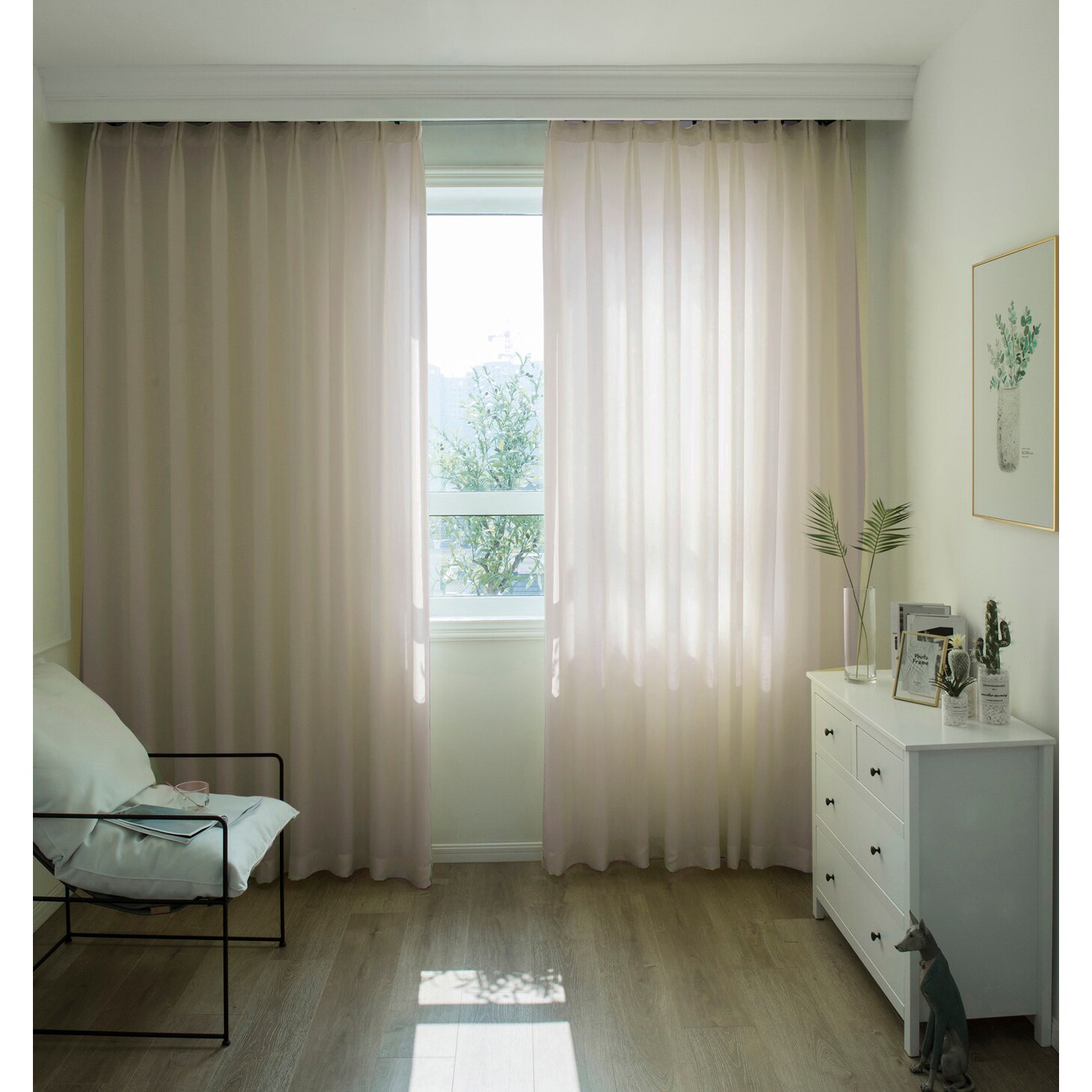 Set perdele Kring Shine, 2 * 140x245 cm, Poliester, Cappuccino