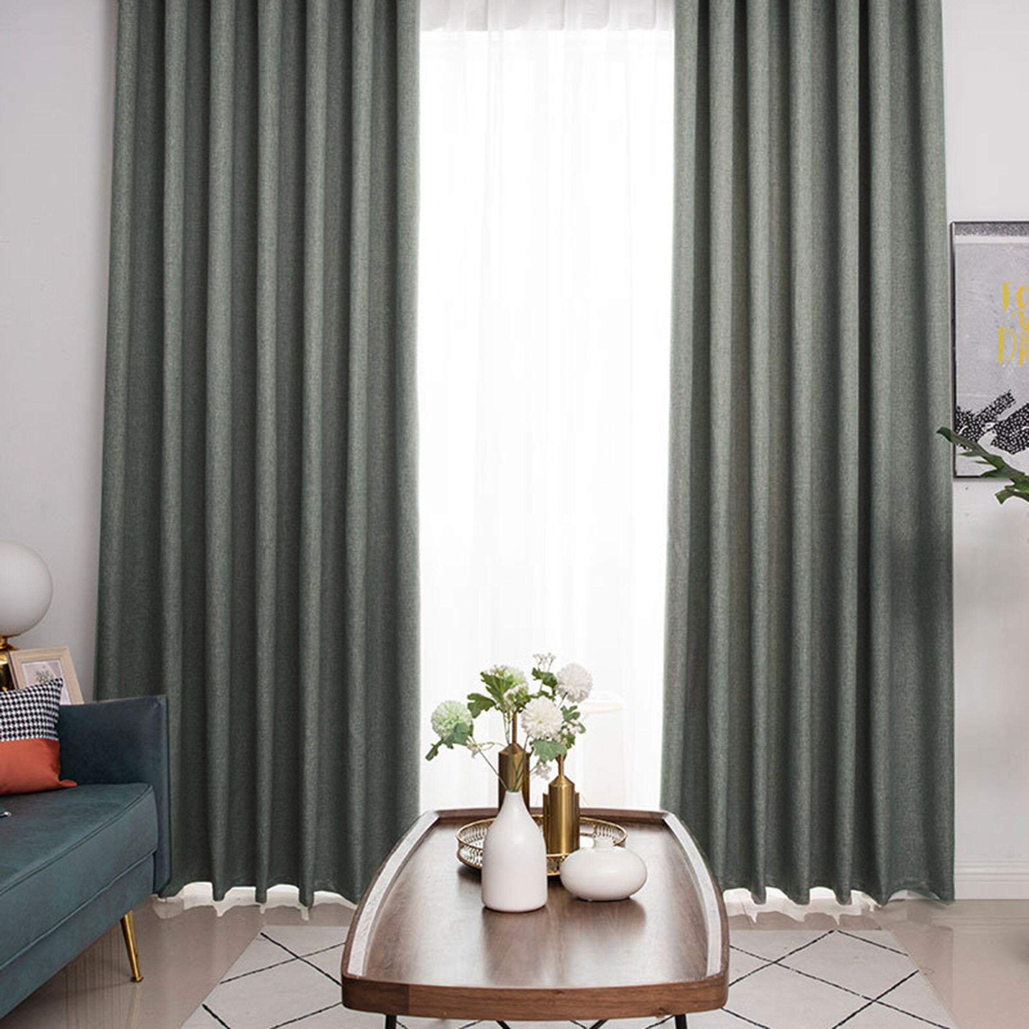 Set draperii Kring Harmony, 2 * 140x245 cm, Poliester, prindere pe inele, Maro inchis