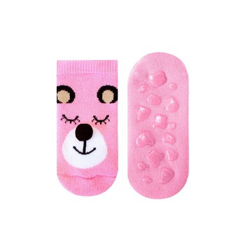 Sosete copii haioase, flausate si antiderapante, Bchk 3063, Roz Sosete copii haioase, flausate si antiderapante, Bchk 3063, Roz